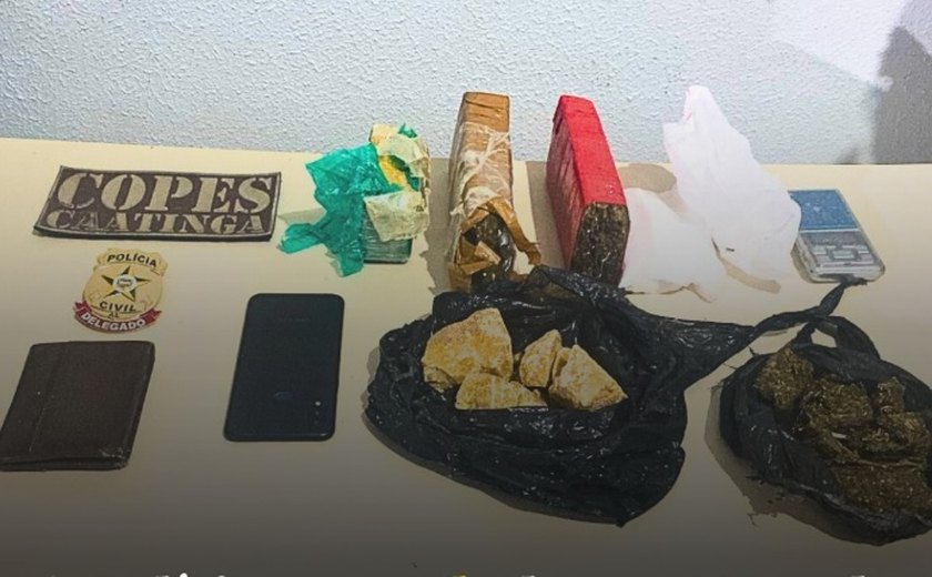 Polícia apreende drogas e prende homem em Olho D’Água das Flores
