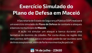 SSP realizará exercício simulado do Plano de Defesa de combate a ataques a bancos em Maceió