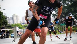 Bicampeão Brasileiro e Sul-americano de patinação Freestyle Slalom, Rodrigo Morgado ministra treino de patins