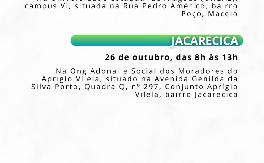Programa itinerante da Defensoria Pública atende moradores dos bairros Poço e Jacarecica nesta semana
