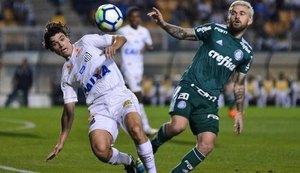 Santos e Palmeiras empatam em 1 a 1 no Brasileirão