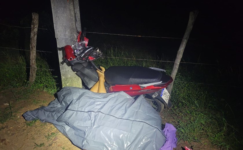 Colisão entre moto e poste mata casal em povoado de Girau do Ponciano