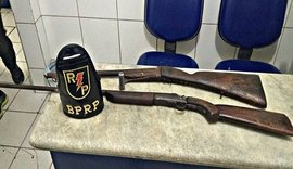 PM apreende armas de fogo em Pilar e Delmiro Gouveia