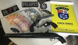 Armas de fogo e drogas são apreendidas pela PM de Alagoas