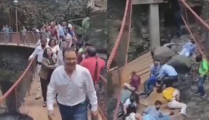 Ponte despenca durante reinauguração com autoridades no México
