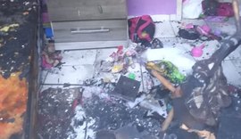 Menina de 9 anos tem 75% do corpo queimado em incêndio dentro de residência