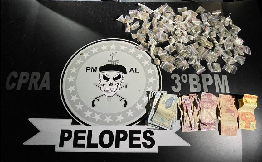 PM/AL efetua prisões e apreensão de drogas em ações no município de Arapiraca