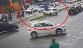 Motorista persegue motociclista atravessando canteiro central da Fernandes Lima
