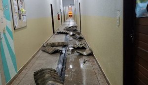 Fortes chuvas danificaram parte do telhado do Campus Arapiraca