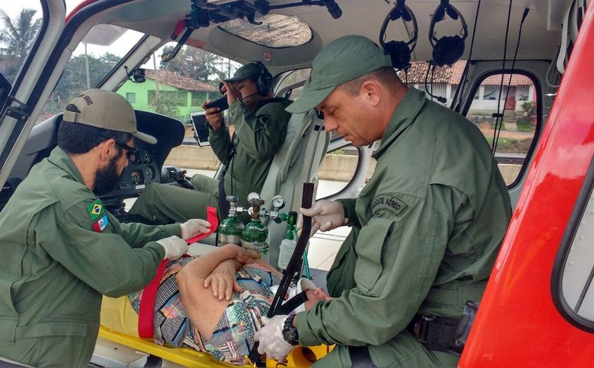 Vítimas de acidentes são resgatadas pelo helicóptero do Samu no interior