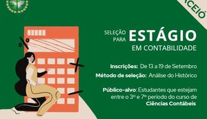 Defensoria Pública promove seleção para estágio em Contabilidade