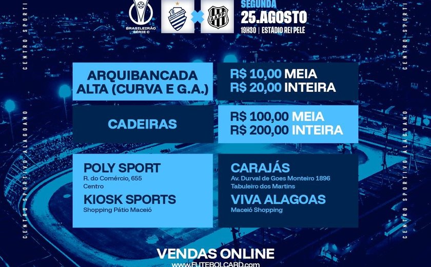 CSA baixa valor de ingressos para partida contra a Ponte Preta