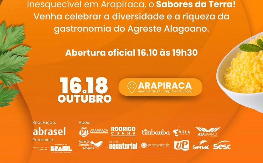 Festival Sabores da Terra celebra a gastronomia e a cultura do Agreste em Arapiraca