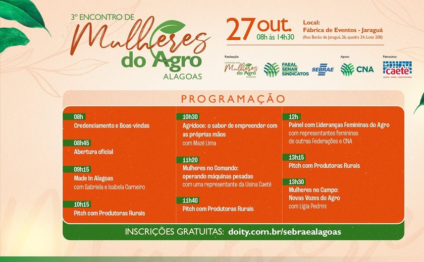 3º Encontro Estadual das Mulheres do Agro destaca protagonismo feminino no campo alagoano