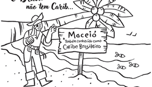 Cartão postal brinca sobre o Caribe Brasileiro e diverte passageiros em voos patrocinados pela Faber-Castell em parceria com a Azul