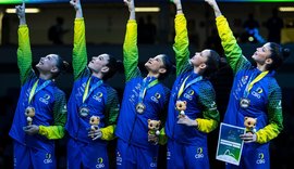 Com a alagoana Duda Arakaki, Brasil conquista prata inédita no conjunto geral do mundial de GR