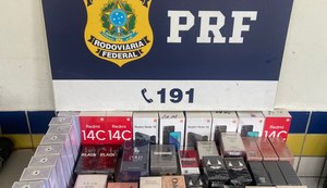PRF/AL apreende mercadorias sem nota fiscal, em São Sebastião