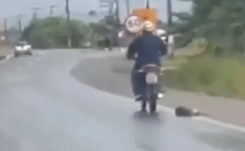 Motociclista é identificado após arrastar cachorro amarrado à moto em Rio Largo