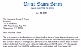 Trump é acusado por senadores democratas de 'claro abuso de poder' por tarifas ao Brasil