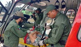 Vítimas de acidentes são resgatadas pelo helicóptero do Samu no interior