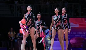 Seleção Brasileira de Ginástica Rítmica se apresenta no Colégio Marista de Maceió
