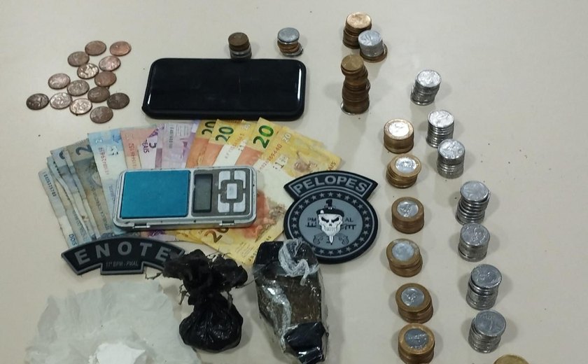 Polícia encontra arma e drogas em mochila infantil após abordagem em Teotônio Vilela