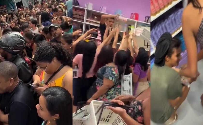 Promoção de maquiagem a R$ 10 causa tumulto, destruição e fecha loja no Jacintinho