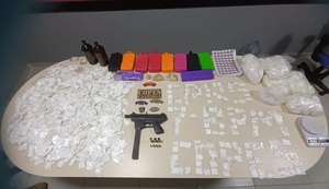 PM apreende cerca de 20 kg de drogas e uma metralhadora artesanal no Sertão