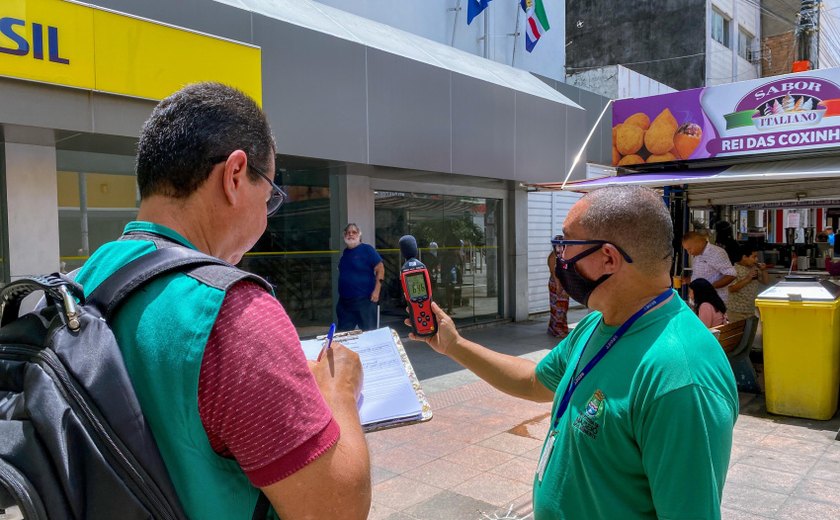 Fiscalização da Prefeitura combate poluição sonora no Centro de Maceió