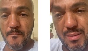 Muito abalado, cantor Belo chora após deixar a prisão