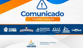 Atividades esportivas são suspensas em Maceió devido às fortes chuvas