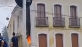 Curto-circuito provoca incêndio em contador de energia do prédio do executivo de Marechal Deodoro