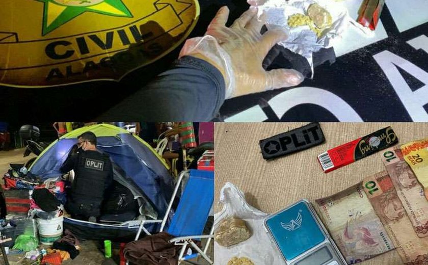 Oplit prende mulher e apreende drogas na Praia da Pajuçara