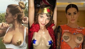 Anitta e Cleo Pires aderem e adesivos nos seios viram tendência no Carnaval