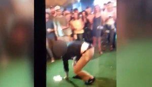 Agente do FBI atira sem querer após derrubá-la enquanto dava mortal para trás