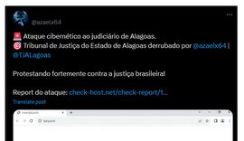 Postagem em rede social ameaça ''derrubar'' sites do TJ/AL e MP/AL do ar