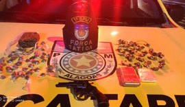 Em ações distintas, PM registra prisões e apreensões de arma e drogas