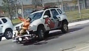 Imagem mostra policiais atropelando suspeito na Grande São Paulo