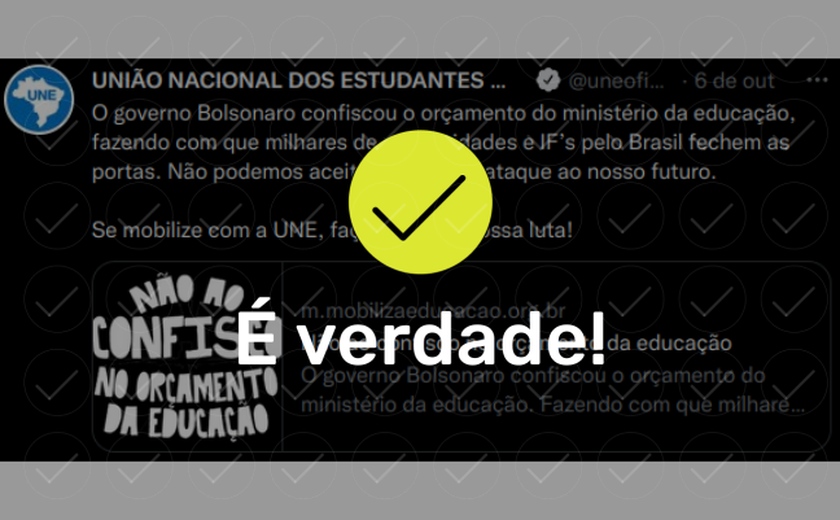 É verdade: Governo Federal decretou corte de recursos para a educação