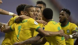 Com gols de Marquinhos, Neymar e Gabigol, Brasil vence a Venezuela na estreia
