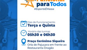 Prefeitura de Maceió promove treino funcional gratuito na orla de Pajuçara
