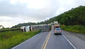 Acidente entre carretas deixa tráfego lento na BR-316, em Pilar
