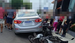 Motorista bate em 12 motos que estavam enfileiradas em estacionamento de academia