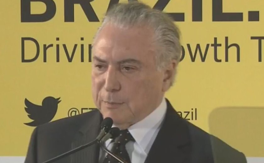 Michel Temer diz nos Estados Unidos que Brasil é 'destino seguro para negócios'