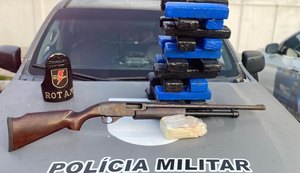 PM apreende mais de 16 kg de drogas e espingarda em Rio Largo