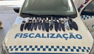 Segurança Cidadã apreende 15 facas durante fiscalização na orla de Maceió
