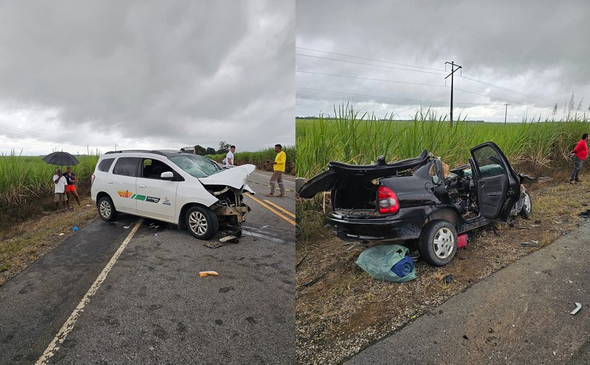 Grave acidente entre carros deixa dois homens presos às ferragens em Marechal Deodoro