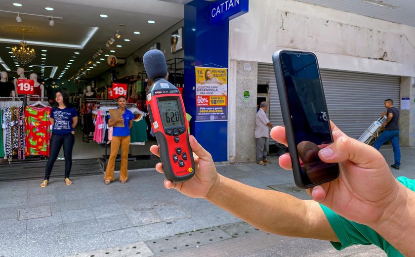 Fiscalização da Prefeitura combate poluição sonora no Centro de Maceió