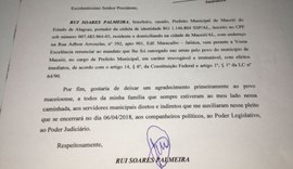 Câmara afirma que carta de Rui renunciando à Prefeitura é falsa