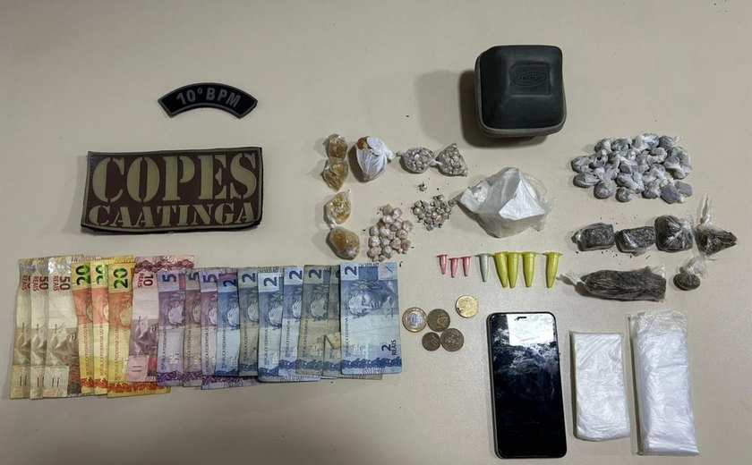 PM apreende drogas e arma em ações no Sertão de Alagoas